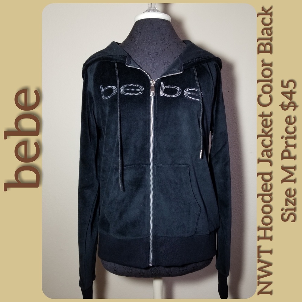 NWT BeBe Women's Velour Hooded Jacket - Picture 2 of 8